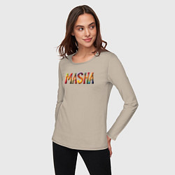 Лонгслив хлопковый женский Masha yarn, цвет: миндальный — фото 2