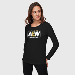 Лонгслив хлопковый женский All Elite Wrestling AEW, цвет: черный — фото 2