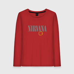 Женский лонгслив Nirvana logo smile