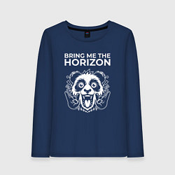 Лонгслив хлопковый женский Bring Me the Horizon rock panda, цвет: тёмно-синий