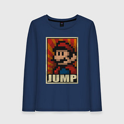 Лонгслив хлопковый женский Jump Mario, цвет: тёмно-синий