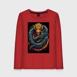 Женский лонгслив Муай тай синий дракон