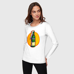 Лонгслив хлопковый женский Пенное в бутылке, цвет: белый — фото 2