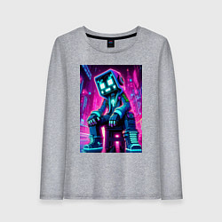 Женский лонгслив Minecraft - dude in the neon city