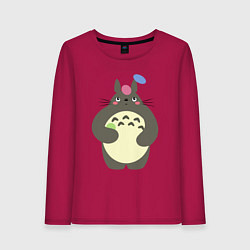 Лонгслив хлопковый женский Totoro game, цвет: маджента