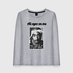 Лонгслив хлопковый женский 2pac Art All eayz on me, цвет: меланж