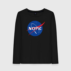 Лонгслив хлопковый женский Nope NASA, цвет: черный