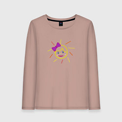 Женский лонгслив Лицо девочки с бантиком