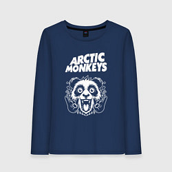 Лонгслив хлопковый женский Arctic Monkeys rock panda, цвет: тёмно-синий