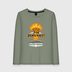 Лонгслив хлопковый женский Helldivers: For Democracy, цвет: авокадо