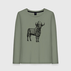 Женский лонгслив Новогодний бычара