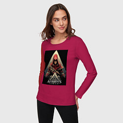 Лонгслив хлопковый женский Assassins creed красный костюм, цвет: маджента — фото 2