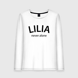 Лонгслив хлопковый женский Lilia never alone - motto, цвет: белый