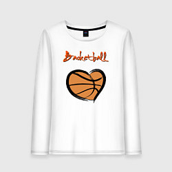 Лонгслив хлопковый женский Basket lover, цвет: белый