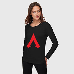 Лонгслив хлопковый женский Logo apex legends, цвет: черный — фото 2