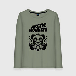 Лонгслив хлопковый женский Arctic Monkeys - rock panda, цвет: авокадо