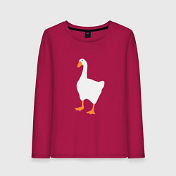 Лонгслив хлопковый женский Untitled goose game honk, цвет: маджента