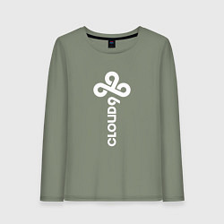 Лонгслив хлопковый женский Cloud9 - vertical logo, цвет: авокадо
