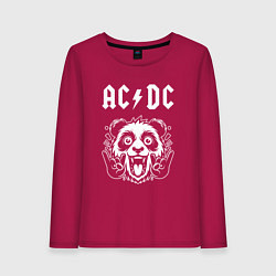 Лонгслив хлопковый женский AC DC rock panda, цвет: маджента
