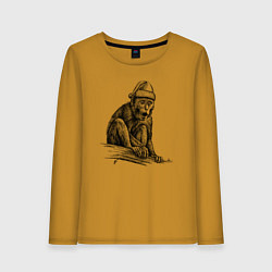 Женский лонгслив Новогодний примат