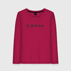 Лонгслив хлопковый женский Wi-fi бесплатный, цвет: маджента