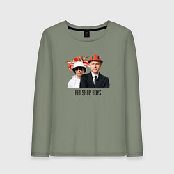 Лонгслив хлопковый женский Pet Shop Boys - synthpop from england, цвет: авокадо