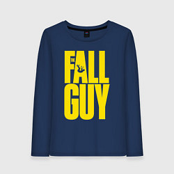 Лонгслив хлопковый женский The fall guy logo, цвет: тёмно-синий