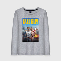 Лонгслив хлопковый женский Ryan Gosling and Emily Blunt the fall guy, цвет: меланж