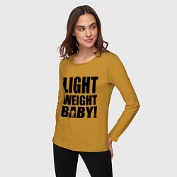 Лонгслив хлопковый женский Light weight baby, цвет: горчичный — фото 2