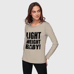 Лонгслив хлопковый женский Light weight baby, цвет: миндальный — фото 2