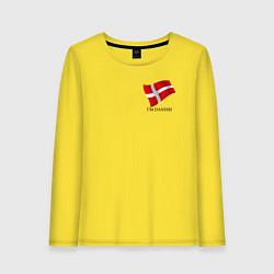 Лонгслив хлопковый женский Im Danish - motto, цвет: желтый