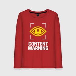 Женский лонгслив Content Warning logo