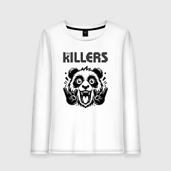 Лонгслив хлопковый женский The Killers - rock panda, цвет: белый