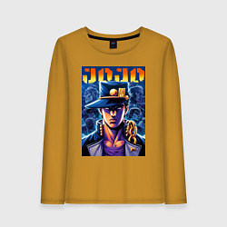 Лонгслив хлопковый женский Jojo - Jotaro Kujo ai art, цвет: горчичный