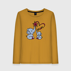 Женский лонгслив Слоник с мамой