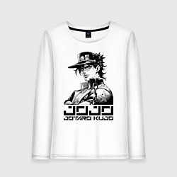 Лонгслив хлопковый женский Jotaro Kujo - jojo ai art, цвет: белый