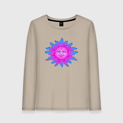 Лонгслив хлопковый женский Холодное солнце, цвет: миндальный