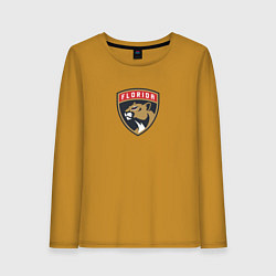 Лонгслив хлопковый женский Florida Panthers NHL, цвет: горчичный