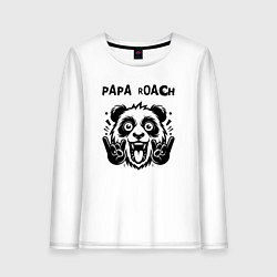 Лонгслив хлопковый женский Papa Roach - rock panda, цвет: белый