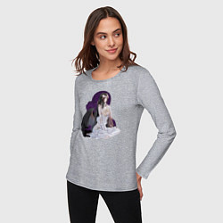 Лонгслив хлопковый женский Повелитель Альбедо, цвет: меланж — фото 2