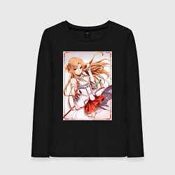 Лонгслив хлопковый женский Асуна Юки мечница, цвет: черный