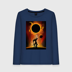 Лонгслив хлопковый женский Эсканор грех льва, цвет: тёмно-синий