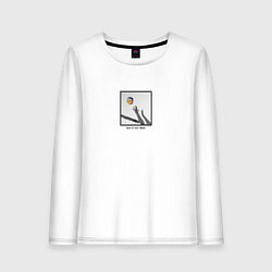 Лонгслив хлопковый женский Every moment - волейбол, цвет: белый