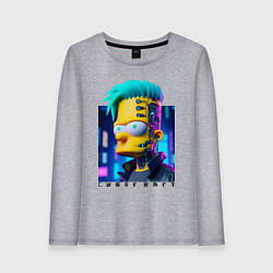 Женский лонгслив Кибер Барт - нейросеть фантазия