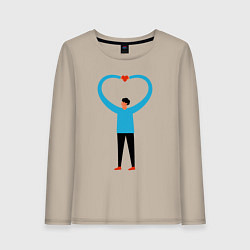 Женский лонгслив Сердечко в руках