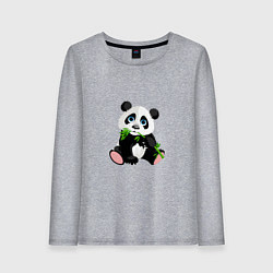 Женский лонгслив Красивый медведь панда