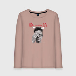 Лонгслив хлопковый женский Depeche Mode - Fletch memento mori, цвет: пыльно-розовый