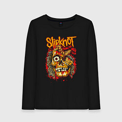 Лонгслив хлопковый женский Slipknot rock band, цвет: черный