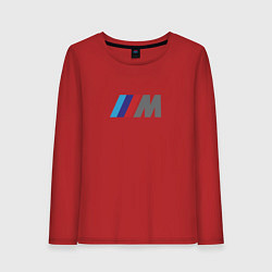 Лонгслив хлопковый женский BMW logo sport, цвет: красный