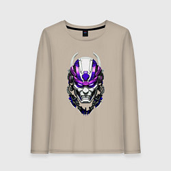 Женский лонгслив Фиолетовый киберпанк самурай